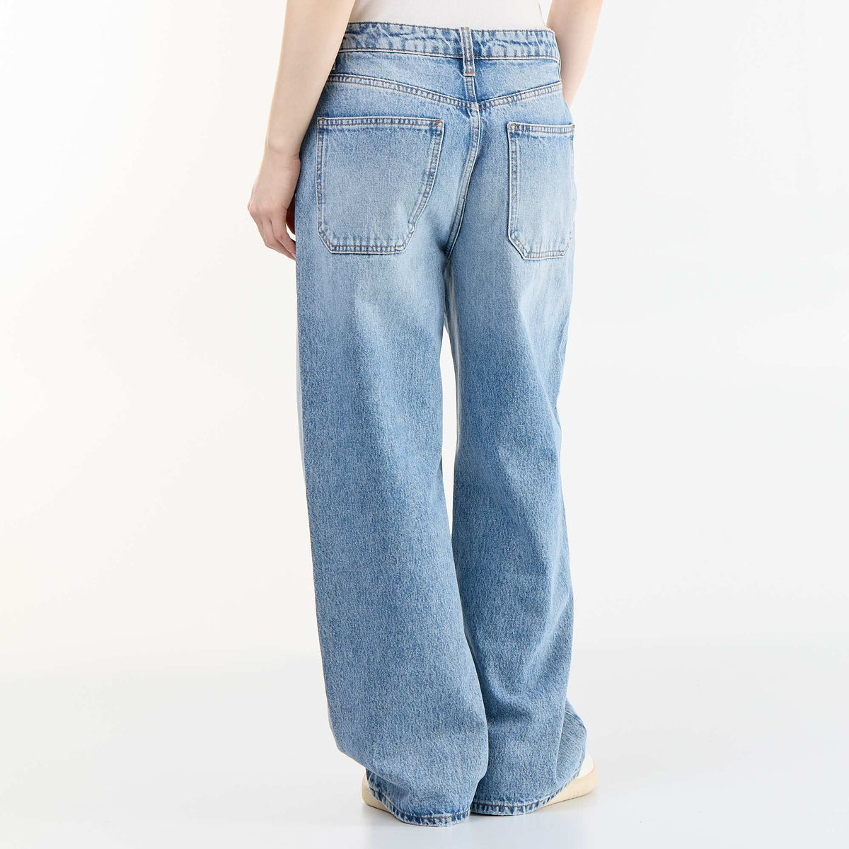 Pantalon denim coupe baggy BLEU