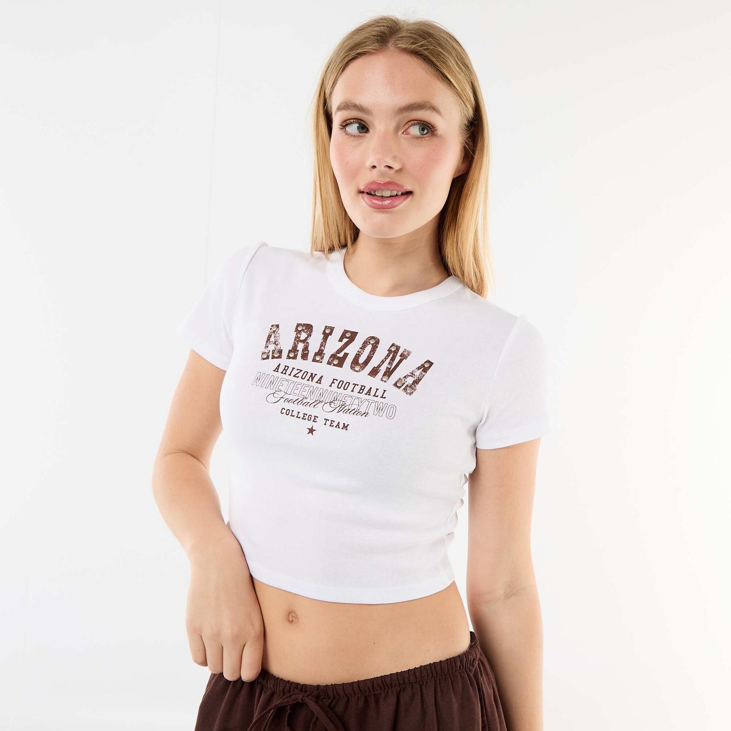 Tee-shirt cropped 'Arizona' BLANC