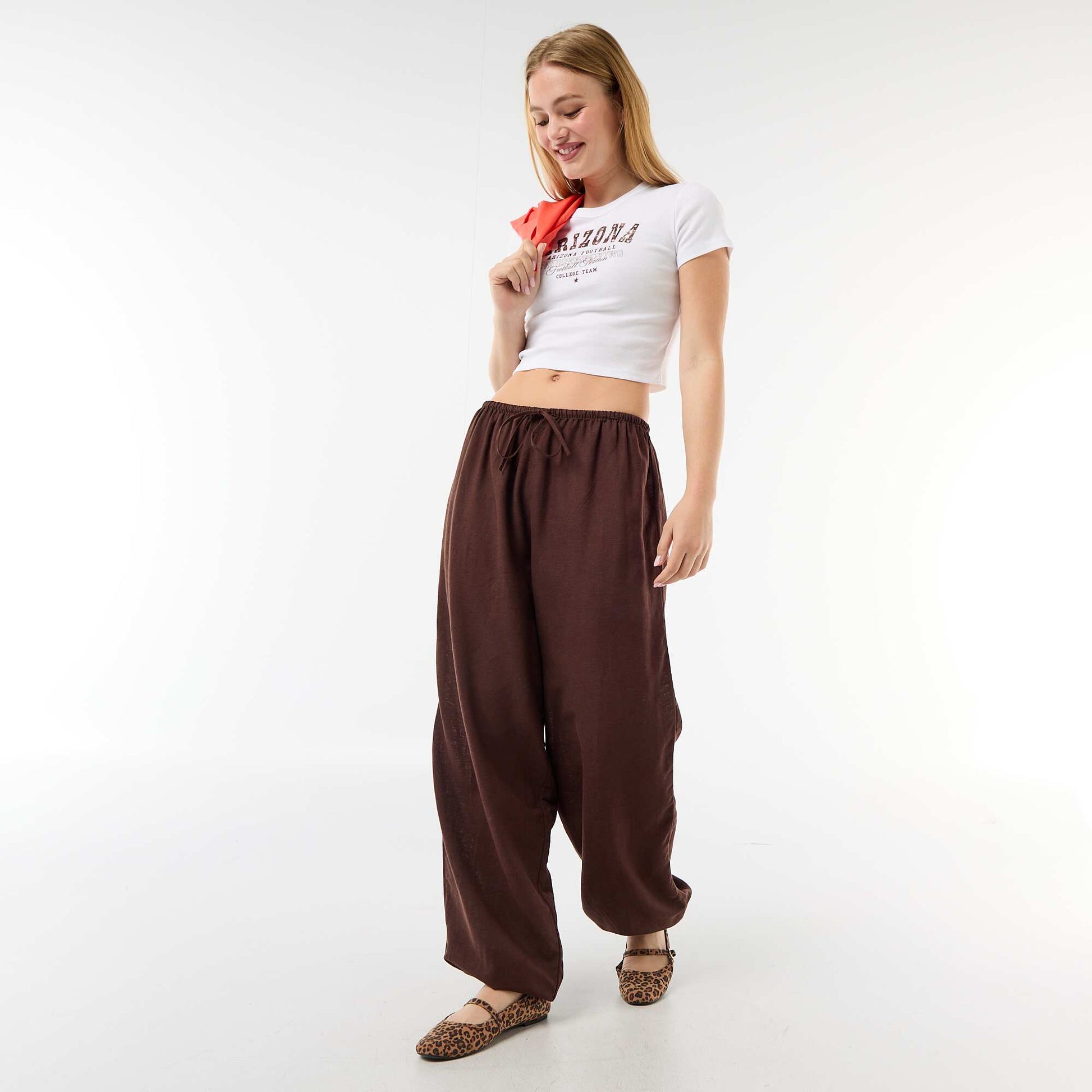 Tee-shirt cropped 'Arizona' BLANC