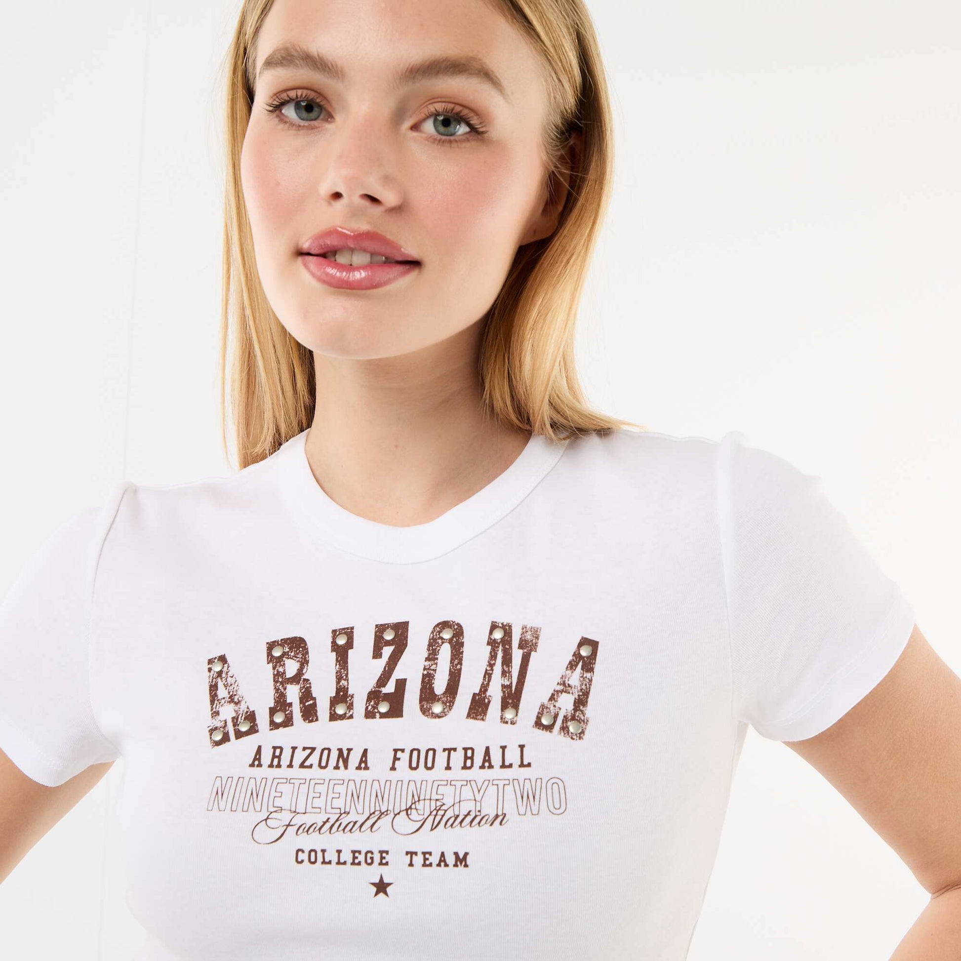 Tee-shirt cropped 'Arizona' BLANC