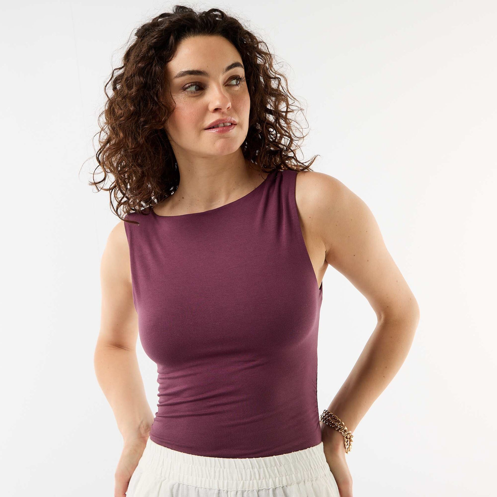 Body dos échancré avec bijou doré VIOLET