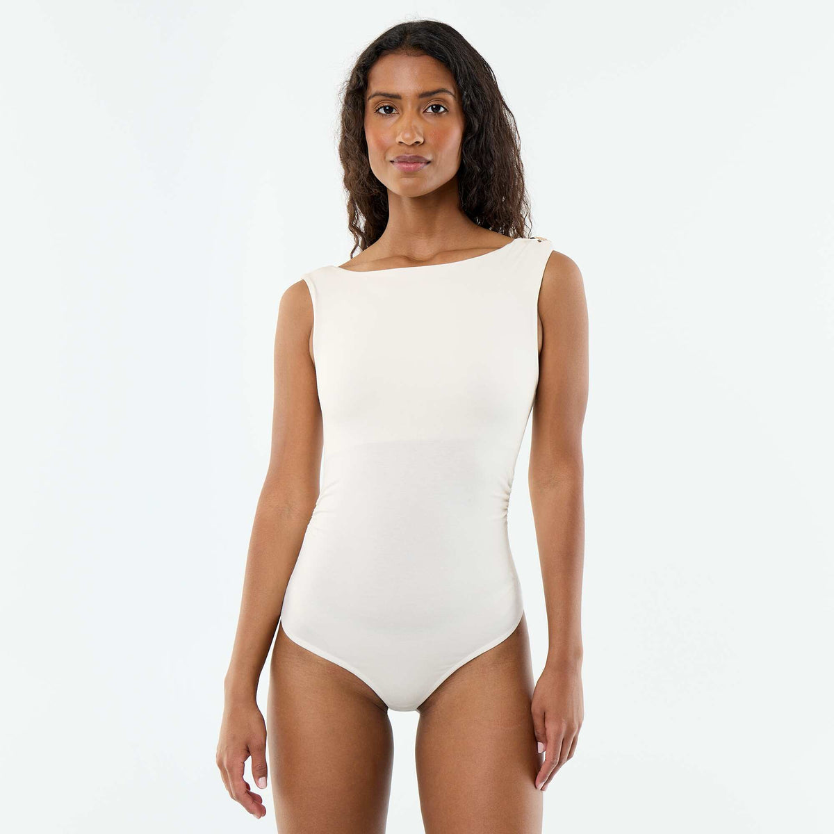 Body dos échancré avec bijou doré BEIGE