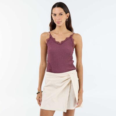 Jupe short léger avec ceinture à nouer BEIGE
