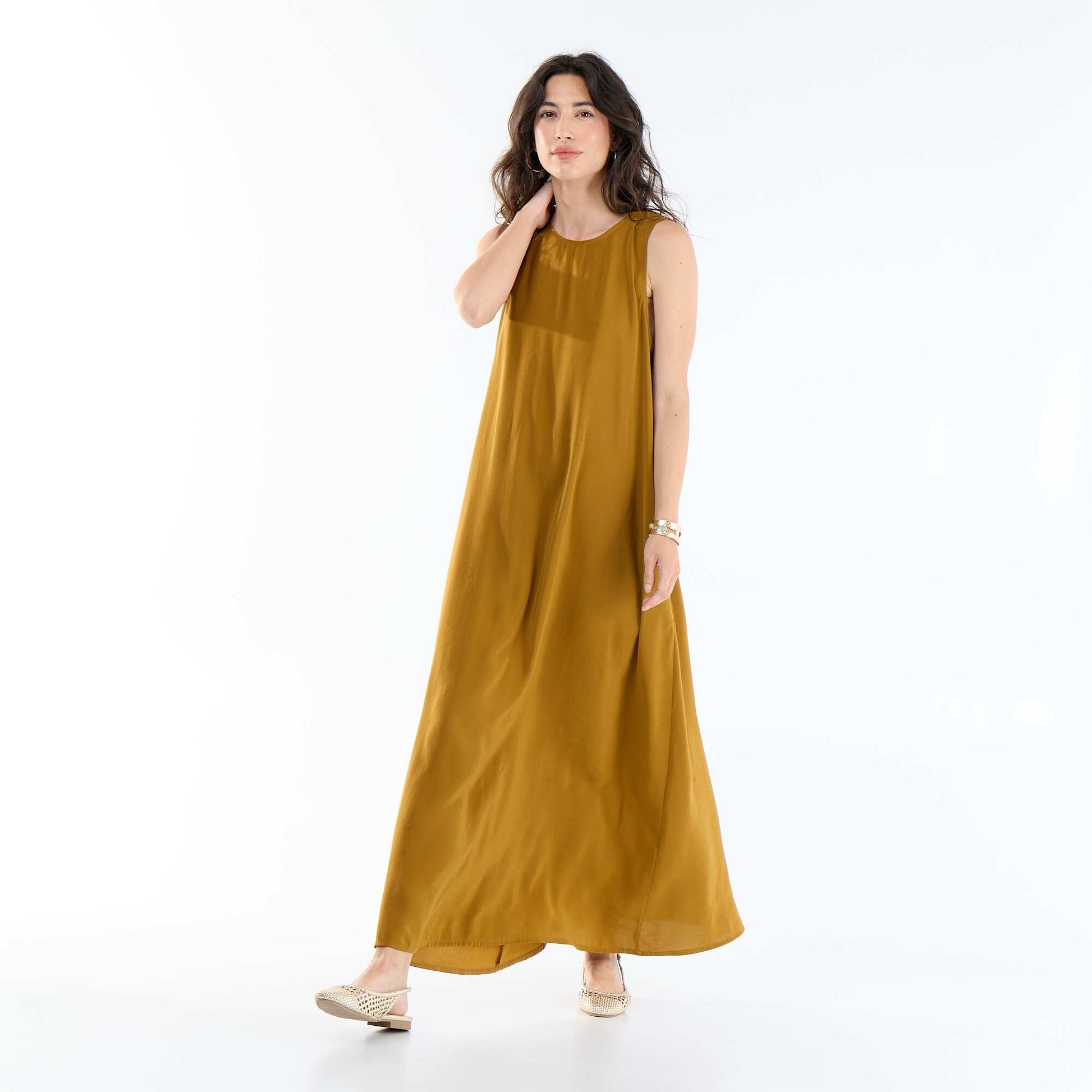 Robe longue coupe ample MARRON