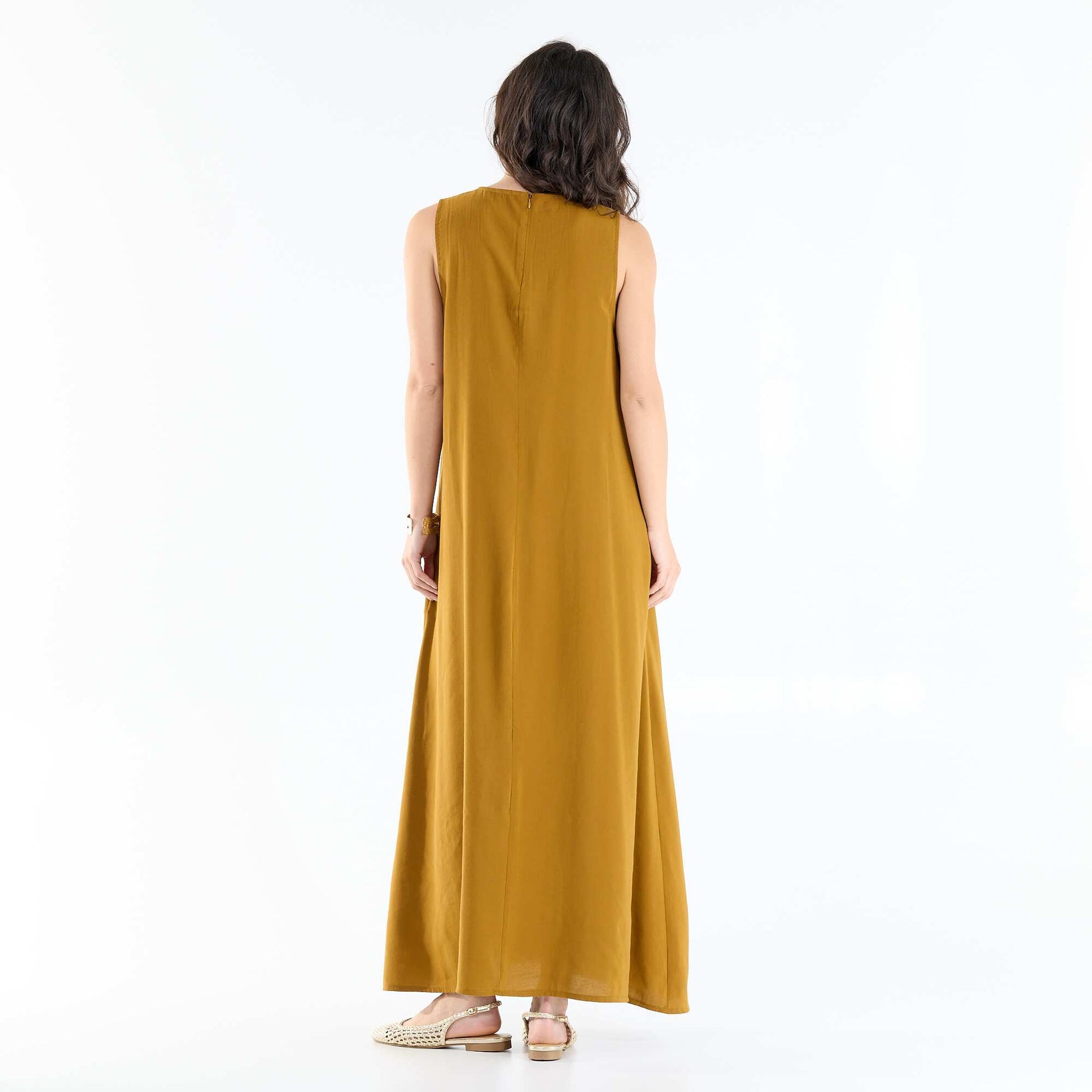 Robe longue coupe ample MARRON