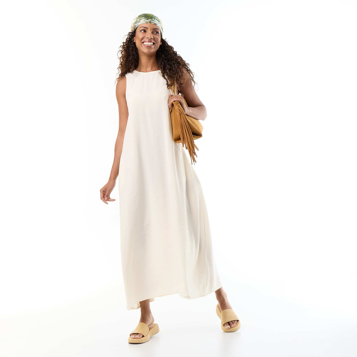 Robe longue coupe ample BLANC
