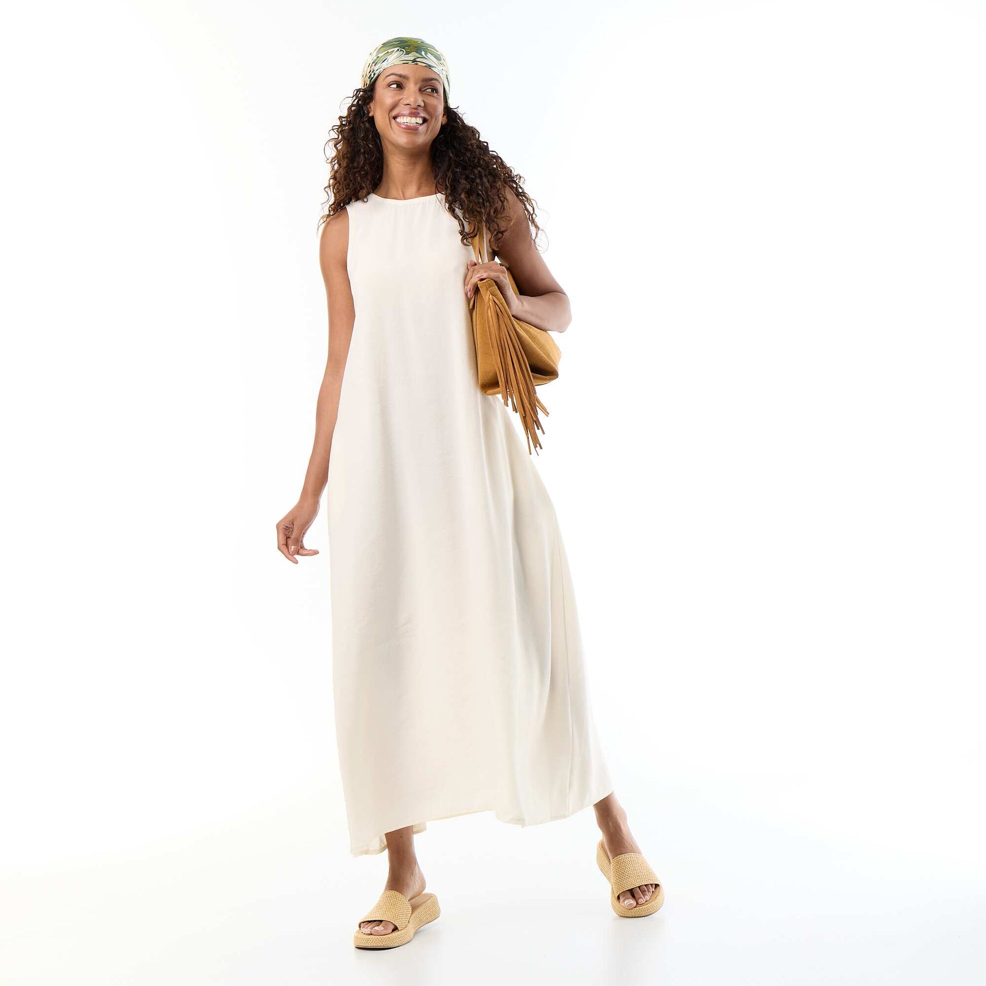 Robe longue coupe ample BLANC