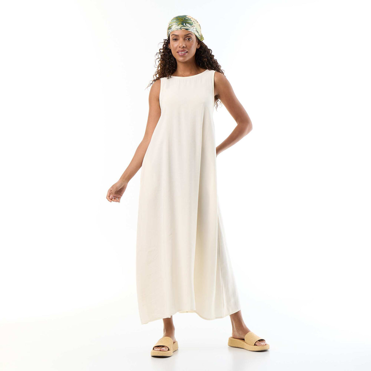 Robe longue coupe ample BLANC