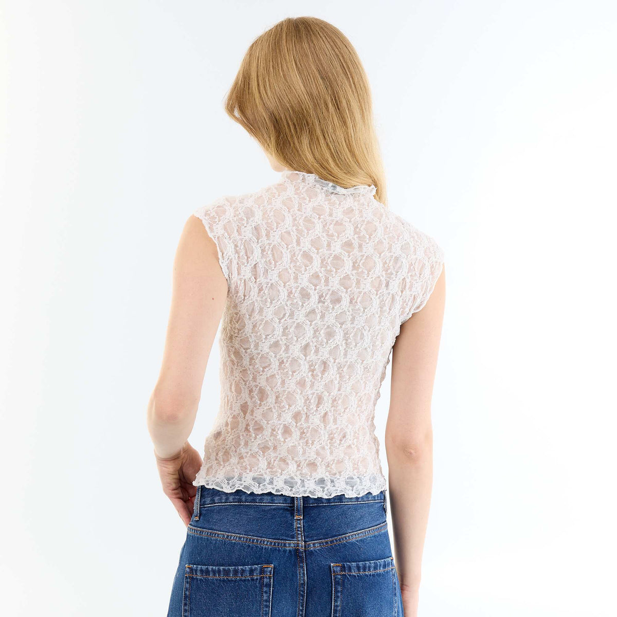 Débardeur en dentelle BLANC