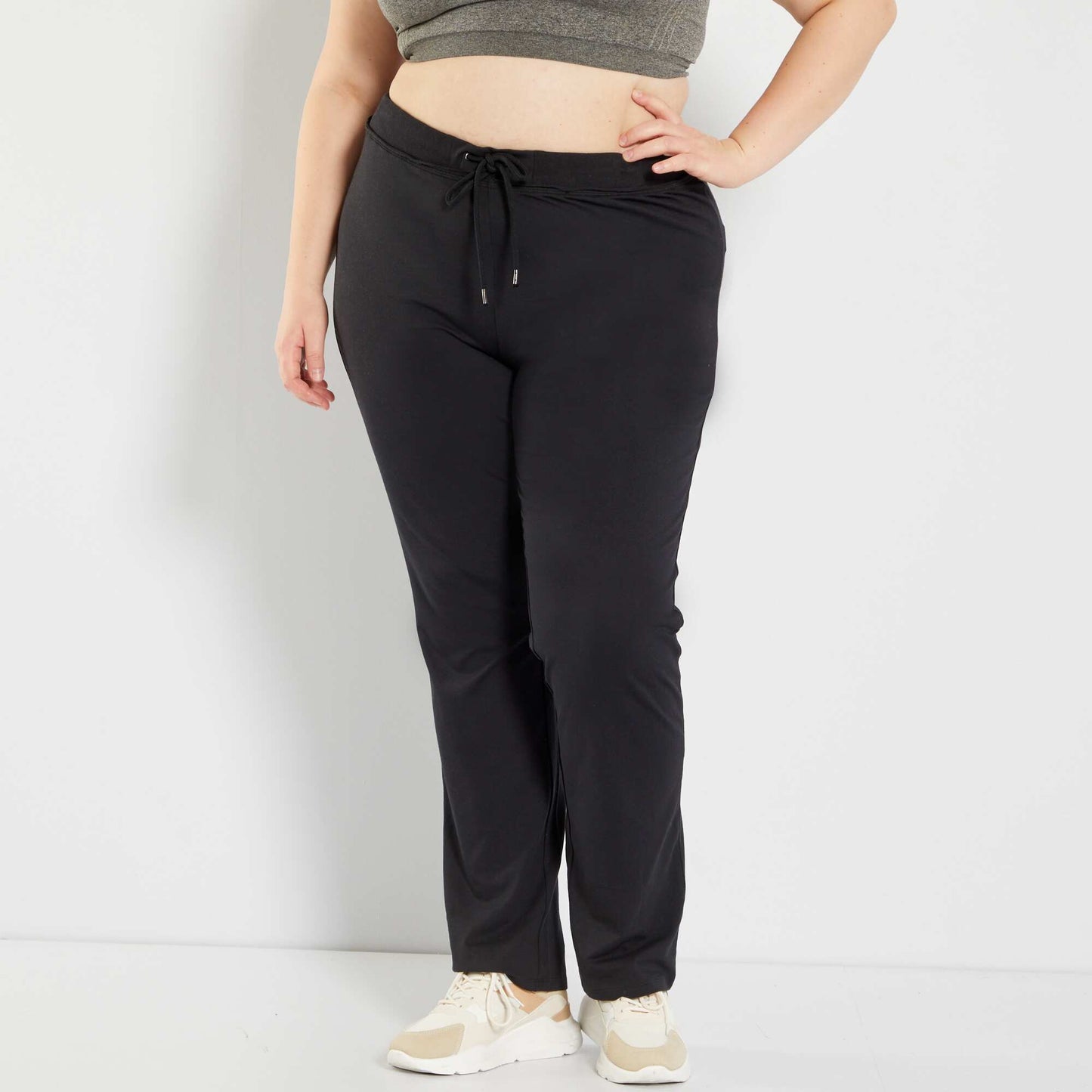 Pantalon de sport en maille fine jersey noir