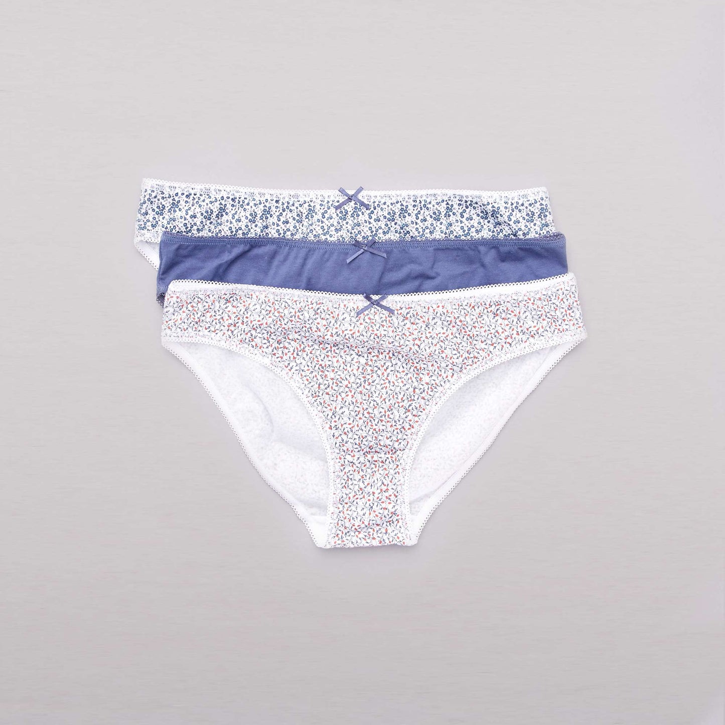Lot de 3 culottes blanc/bleu/rouge