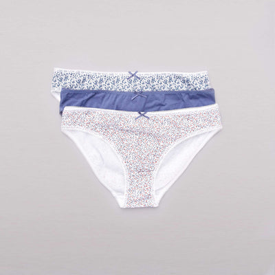 Lot de 3 culottes blanc/bleu/rouge
