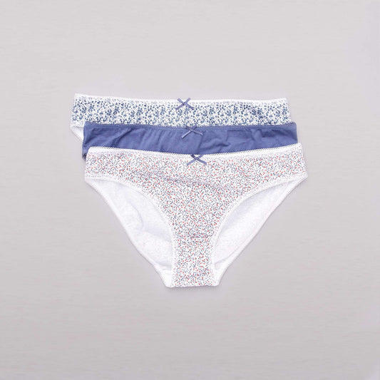 Lot de 3 culottes blanc/bleu/rouge
