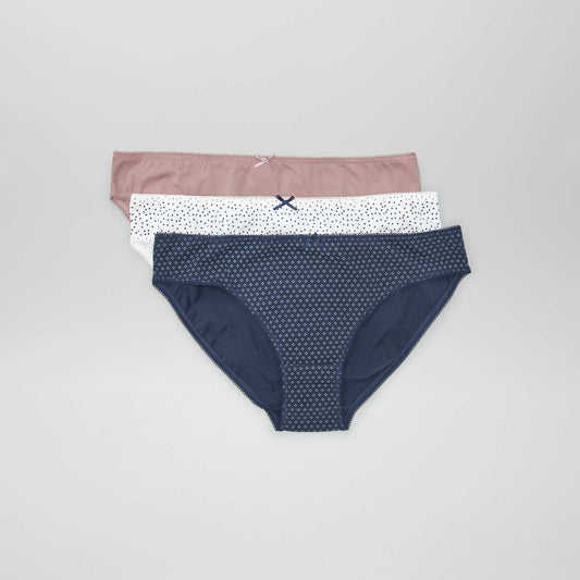 Lot de 3 culottes Marine/taupe/blanc