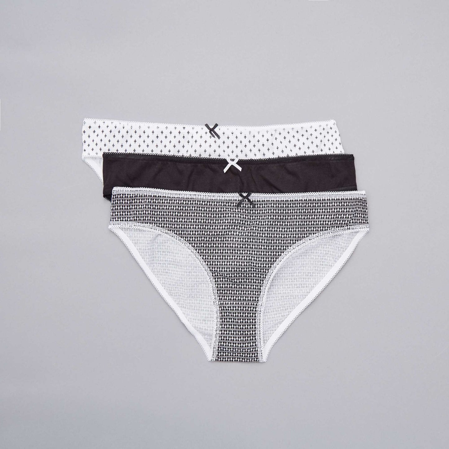 Lot de 3 culottes blanc/noir