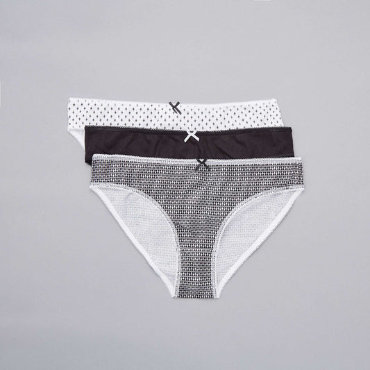 Lot de 3 culottes blanc/noir