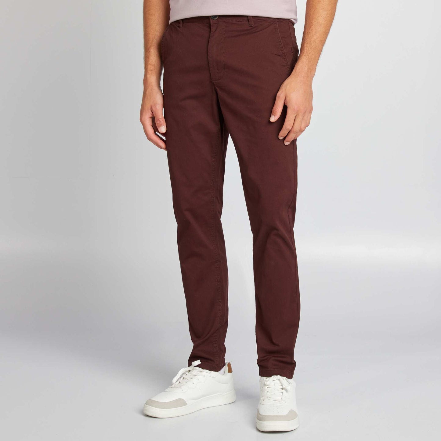 Pantalon chino slim Marron