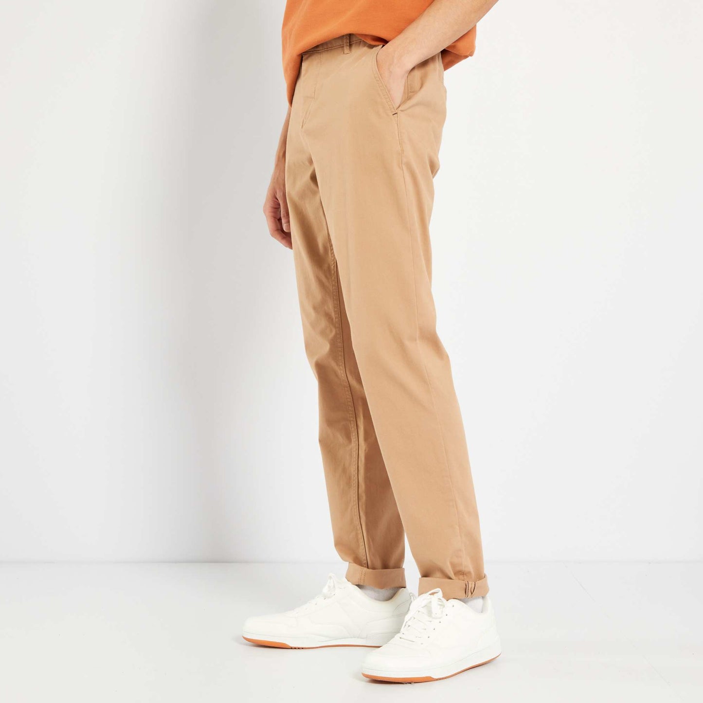 Pantalon chino slim beige