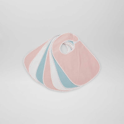 Le lot de 7 bavoirs éponge doublés ROSE/BLEU
