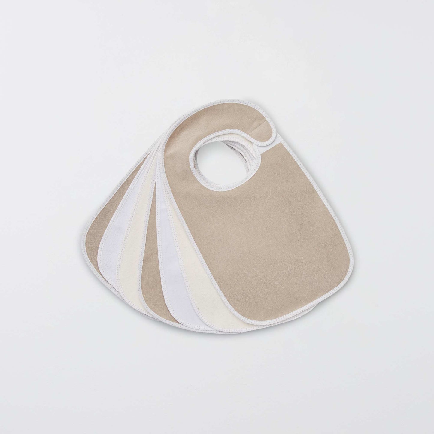Le lot de 7 bavoirs éponge doublés Marron/blanc