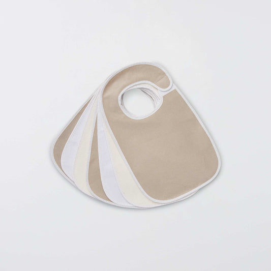 Le lot de 7 bavoirs éponge doublés Marron/blanc