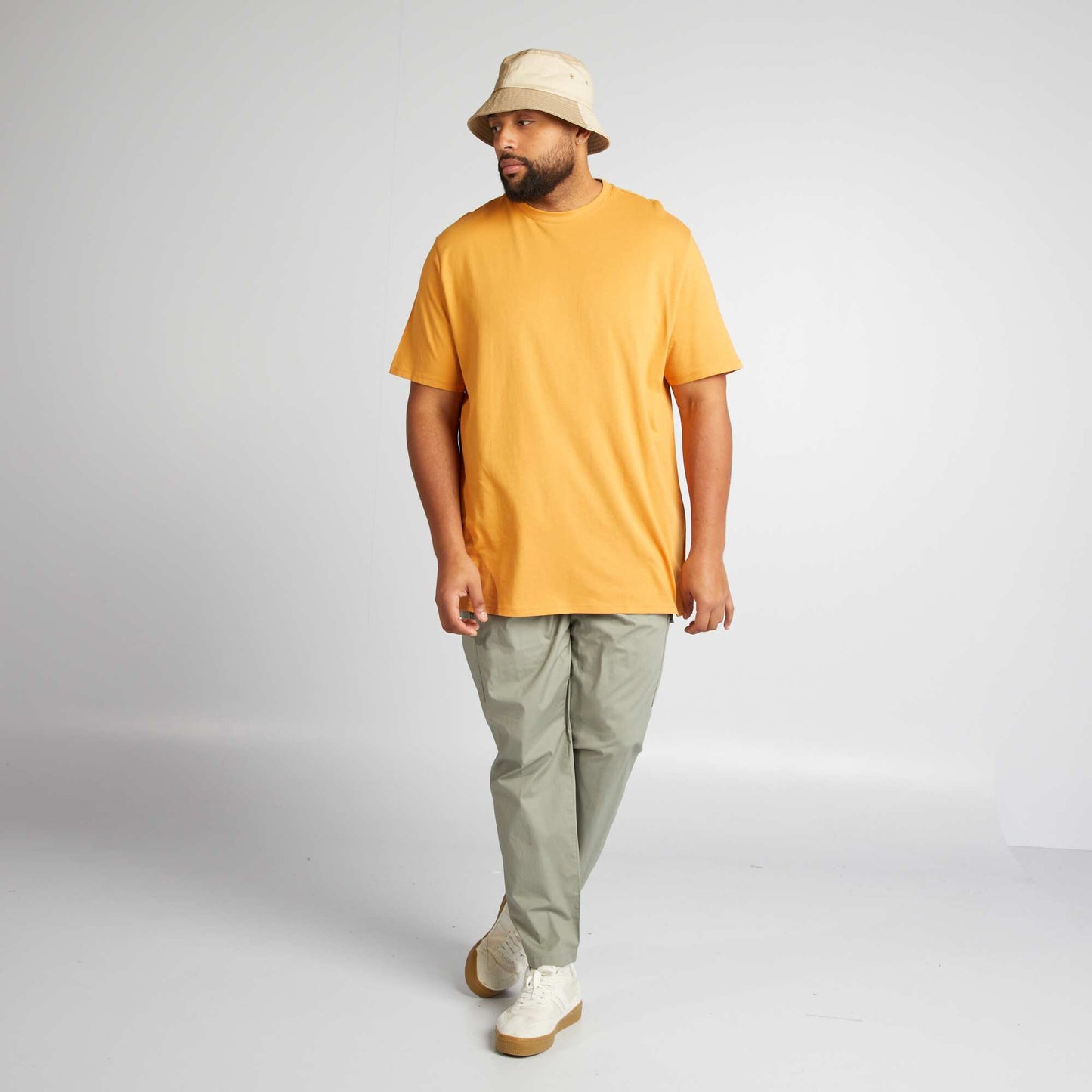 T-shirt uni en maille jersey Jaune