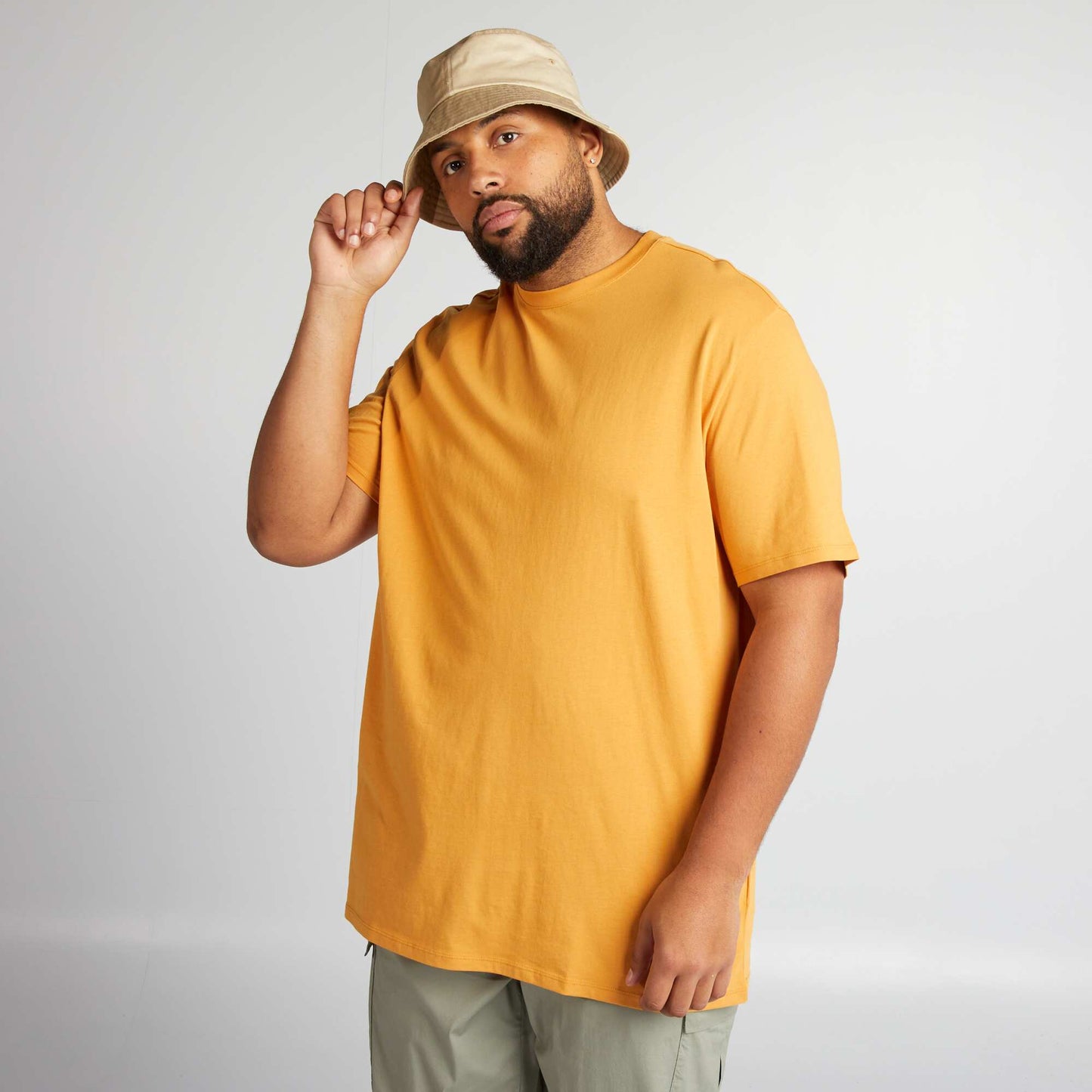 T-shirt uni en maille jersey Jaune