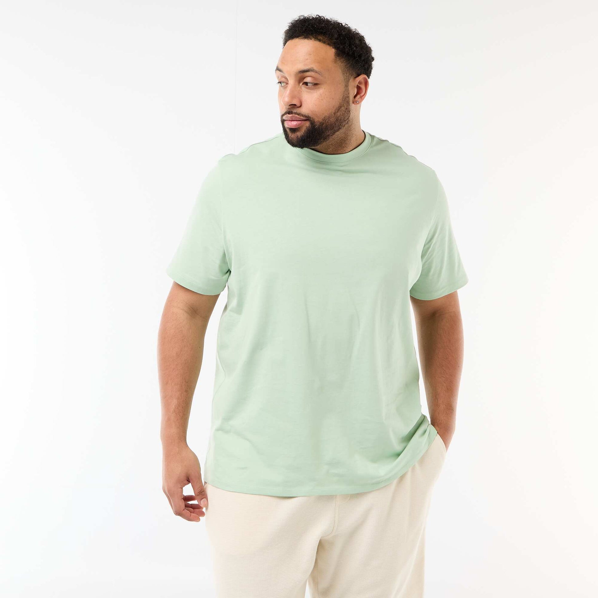 T-shirt uni en maille jersey VERT