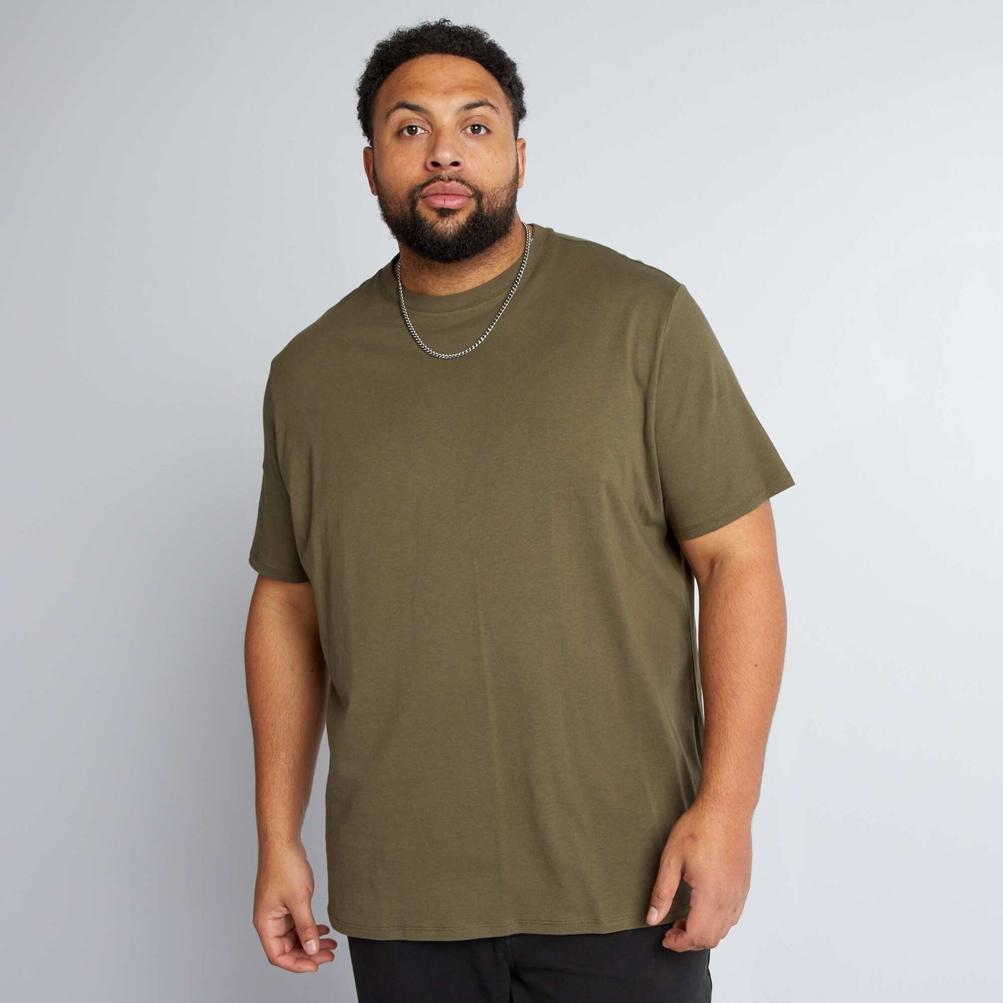T-shirt uni en maille jersey KAKI
