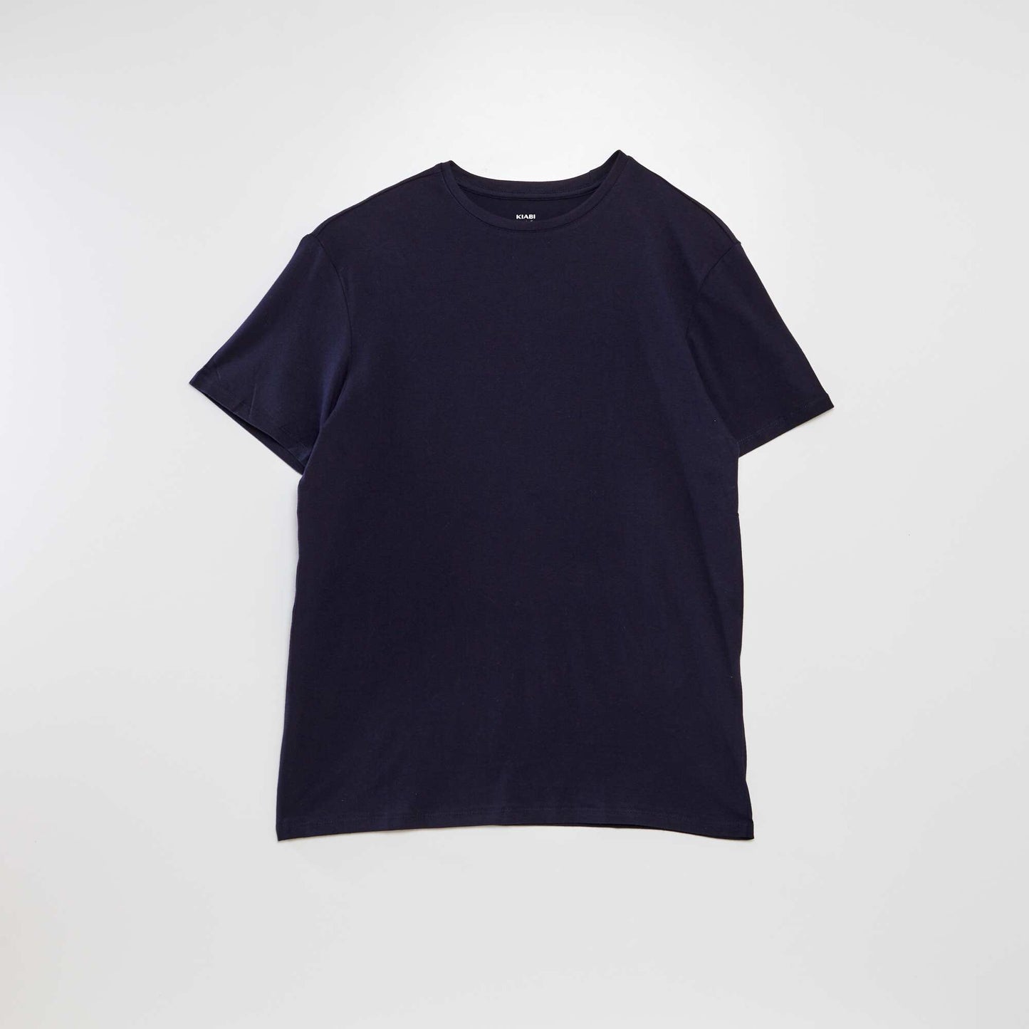 T-shirt droit en jersey uni Bleu marine