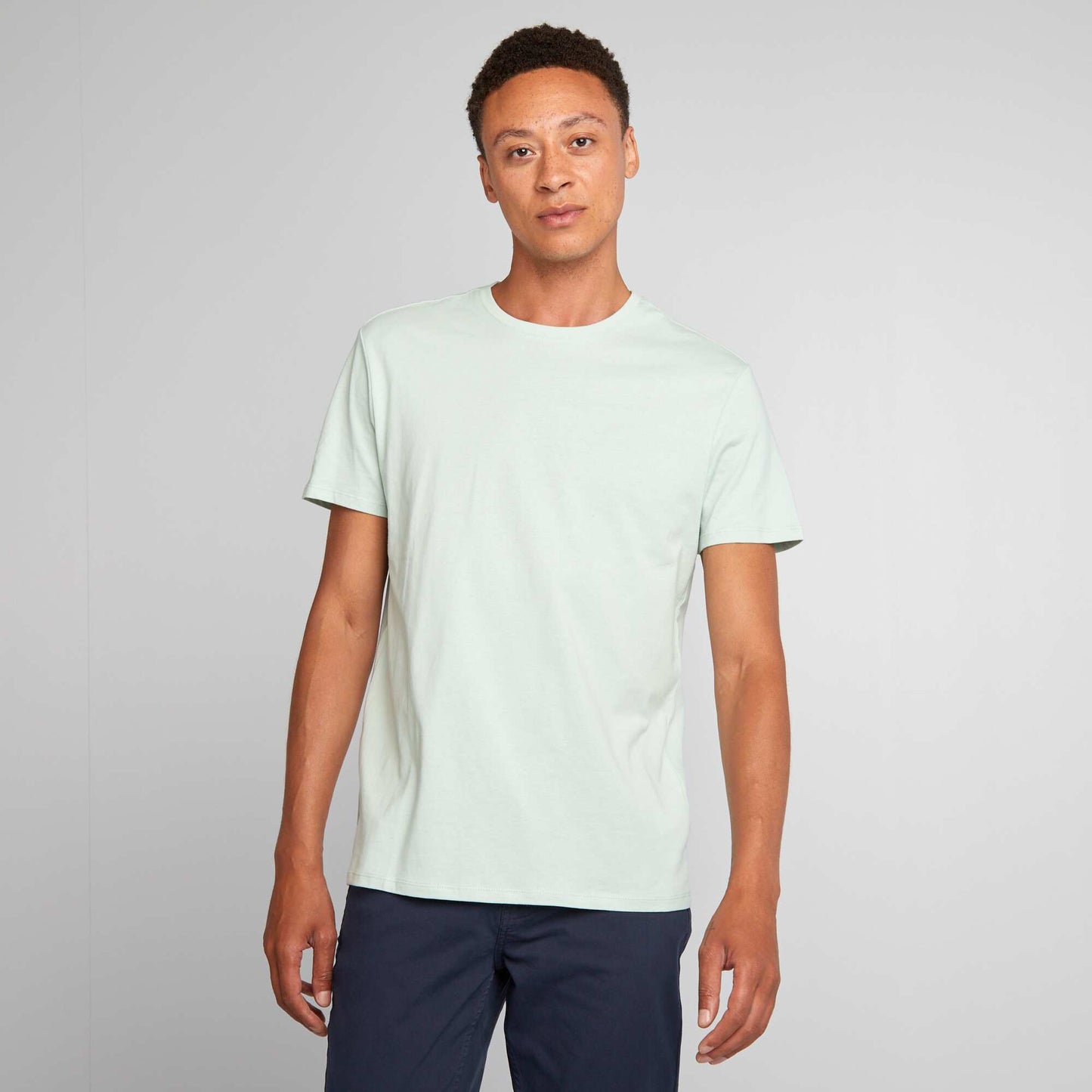 T-shirt droit en jersey uni Bleu vert