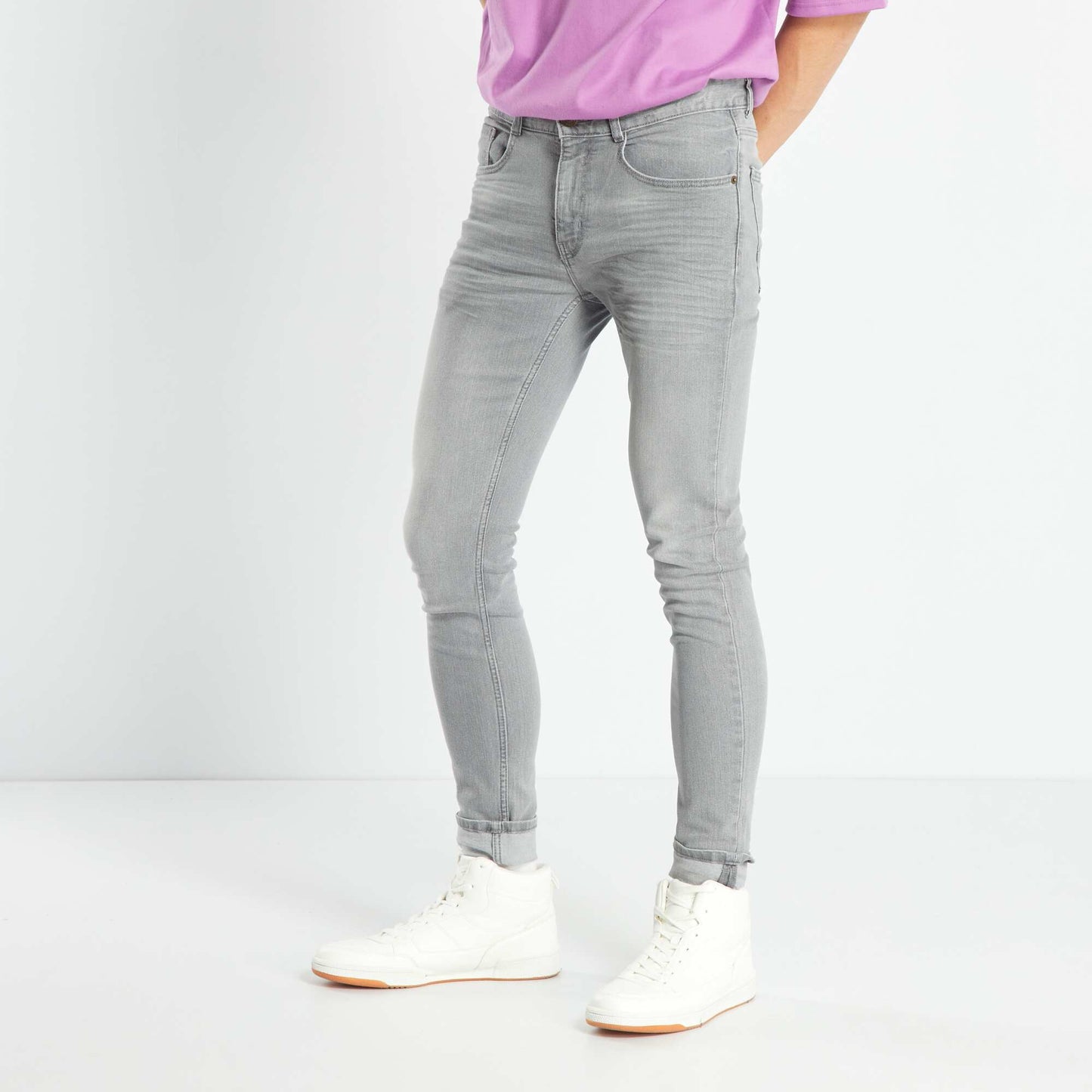 Jean skinny à 5 poches gris