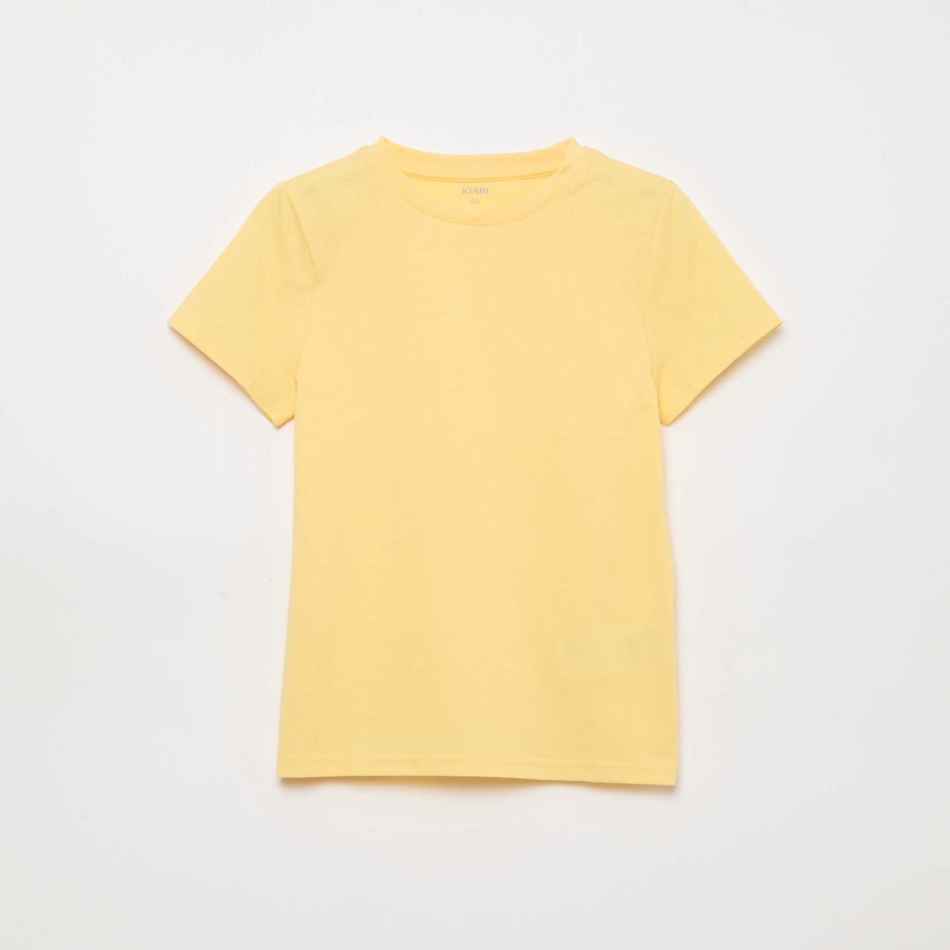 T-shirt basique en jersey uni JAUNE
