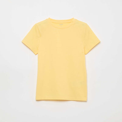 T-shirt basique en jersey uni JAUNE