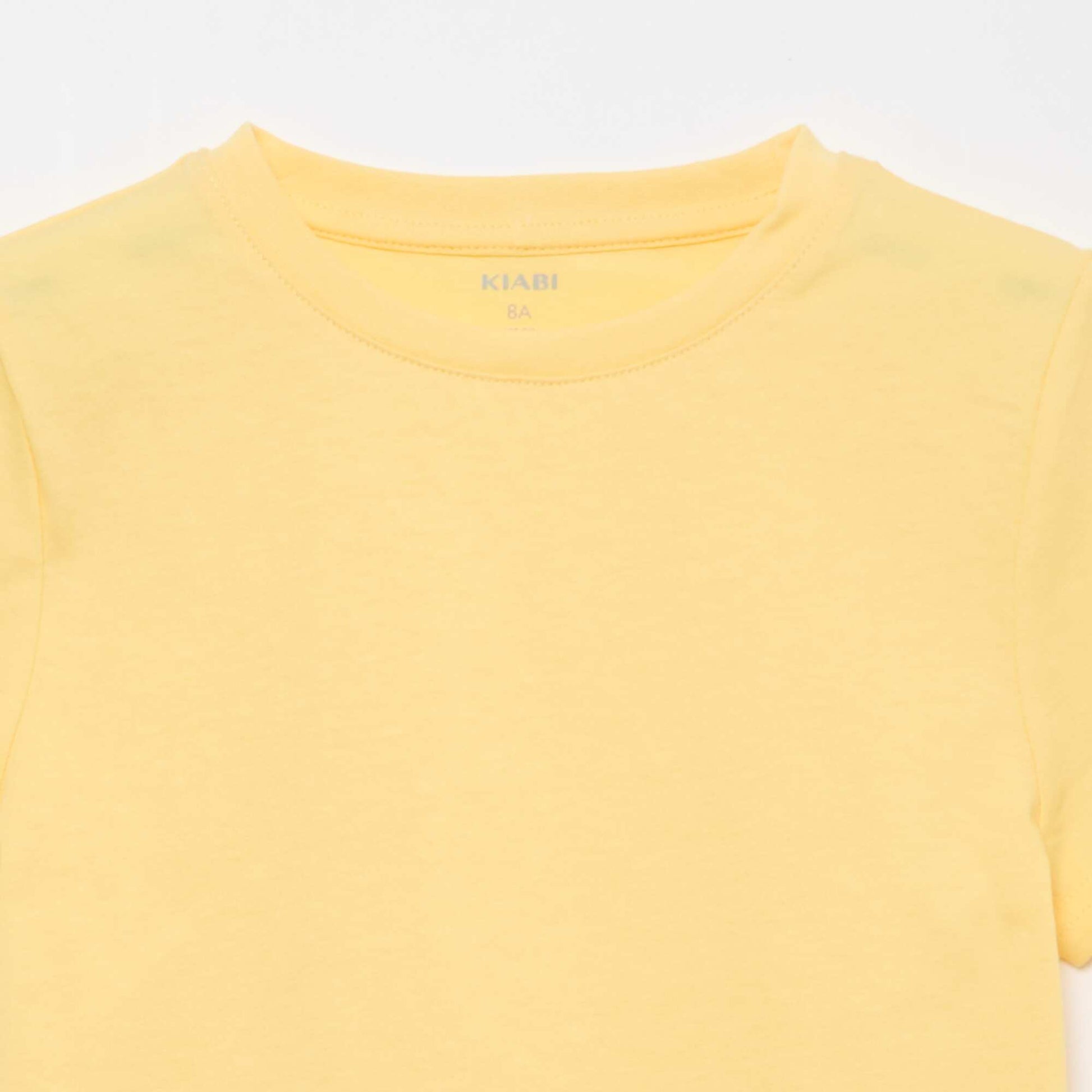 T-shirt basique en jersey uni JAUNE
