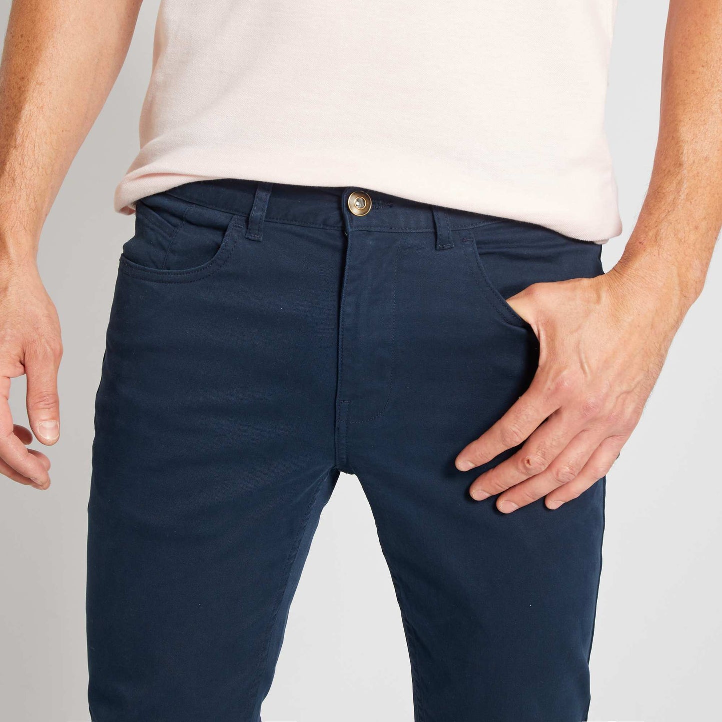 Chino slim 5 poches - L32 bleu marine