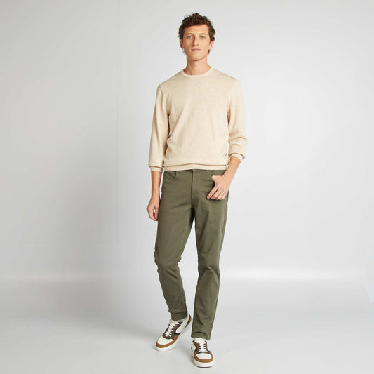 Chino slim 5 poches - L32 kaki