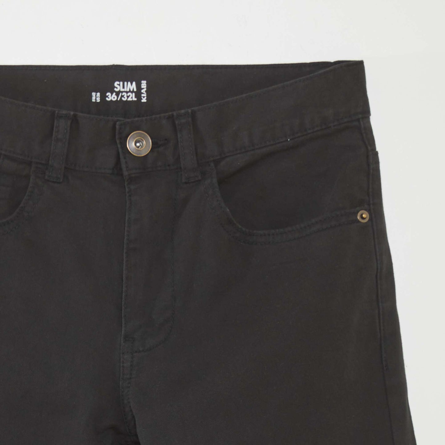 Chino slim 5 poches - L32 noir