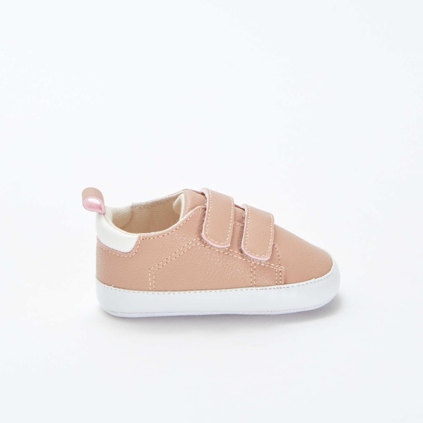 Baskets bicolores à scratchs BEIGE