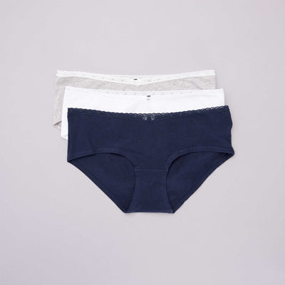 Lot de 3 shorties maternité blanc/gris/marine