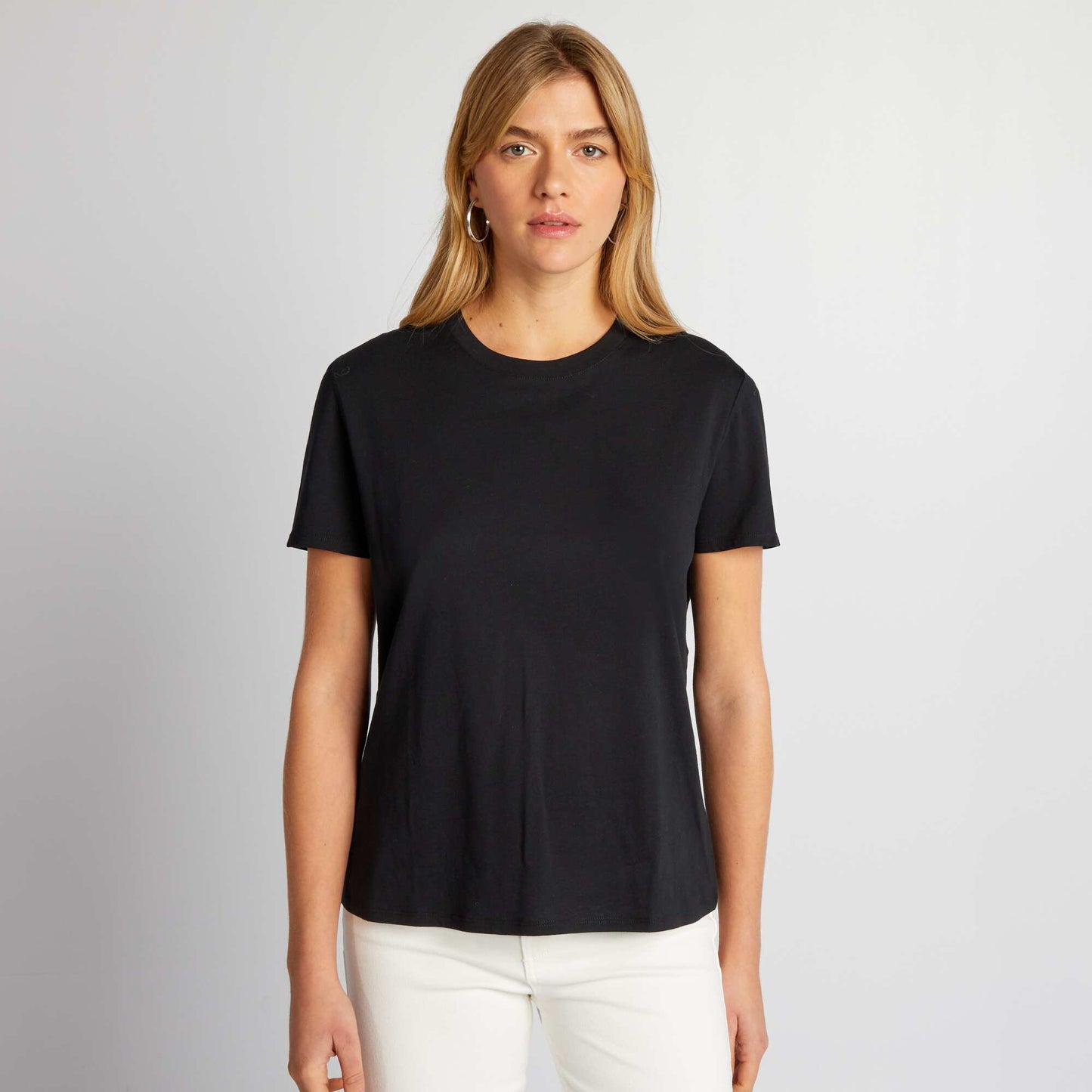 T-shirt uni en jersey noir