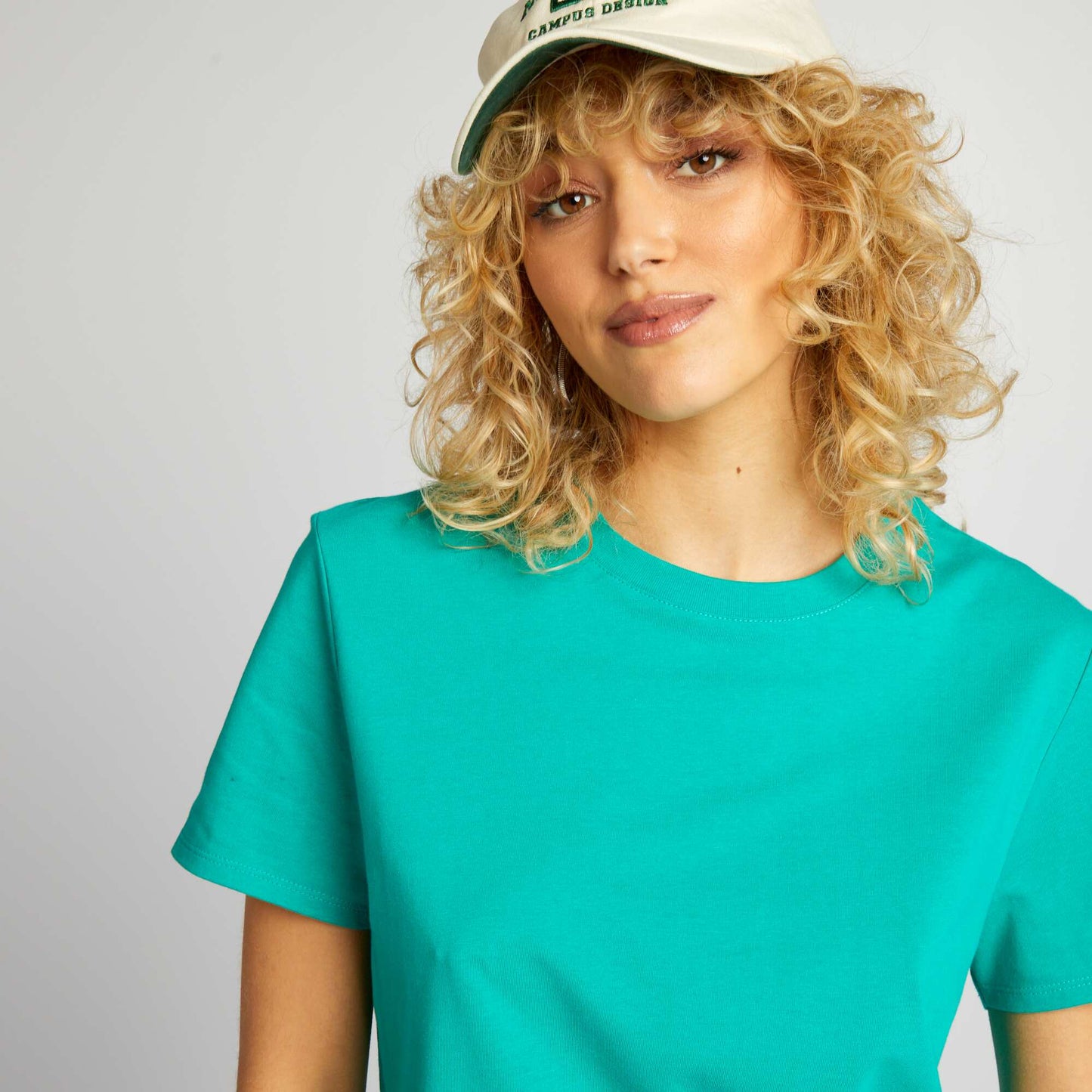 T-shirt uni en jersey Vert