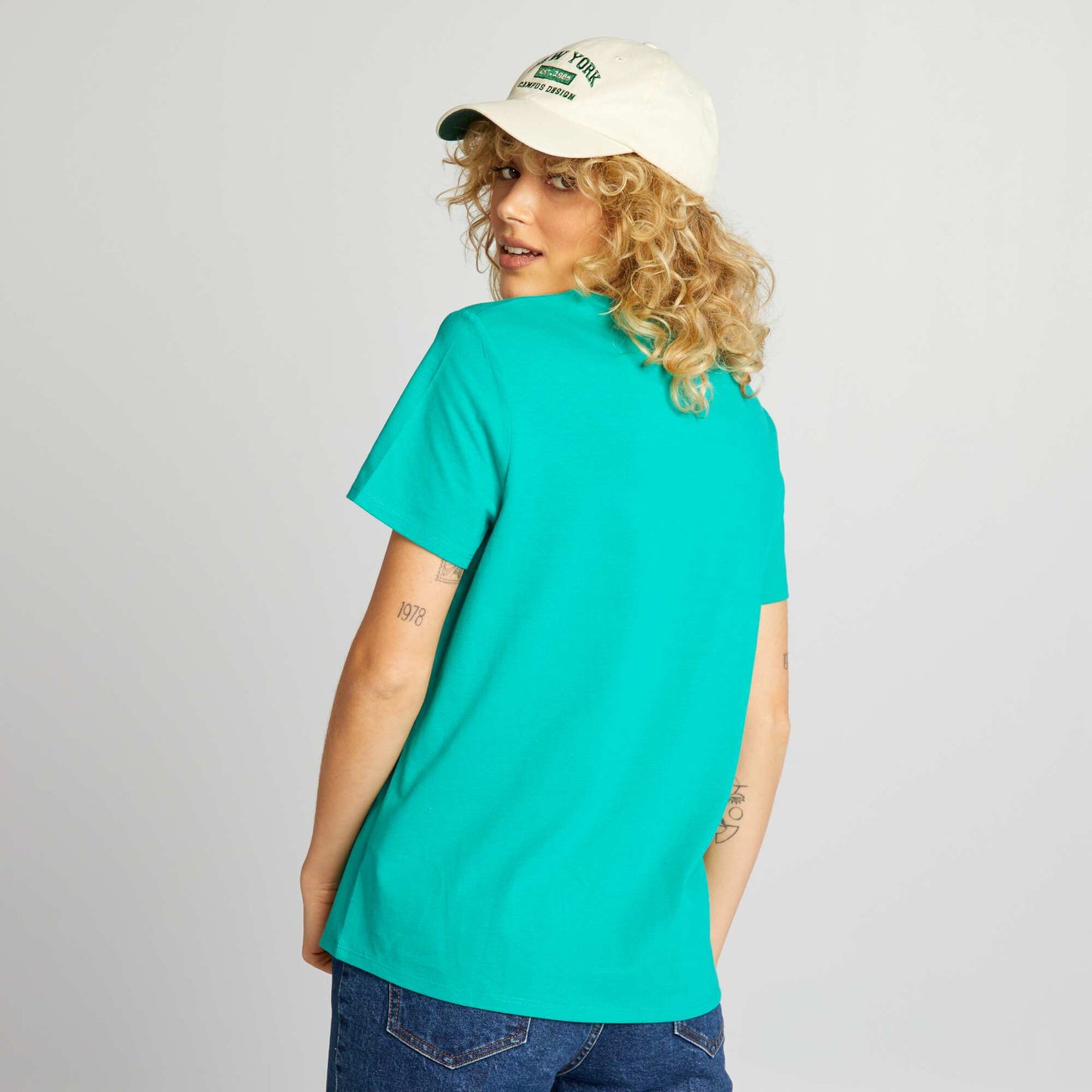 T-shirt uni en jersey Vert