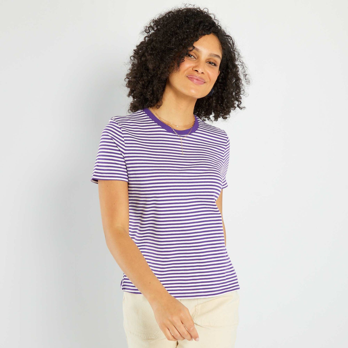 T-shirt en jersey imprimé Violet