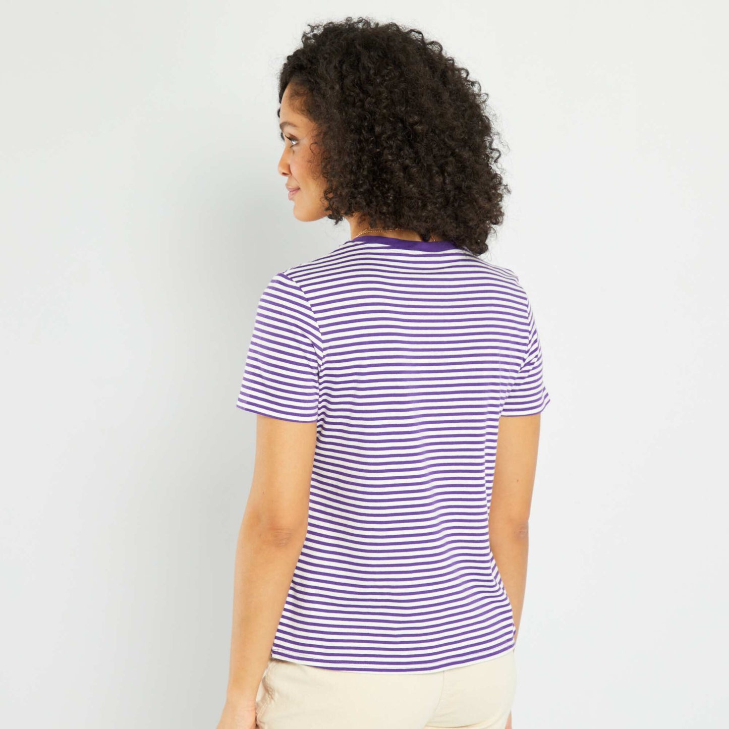 T-shirt en jersey imprimé Violet