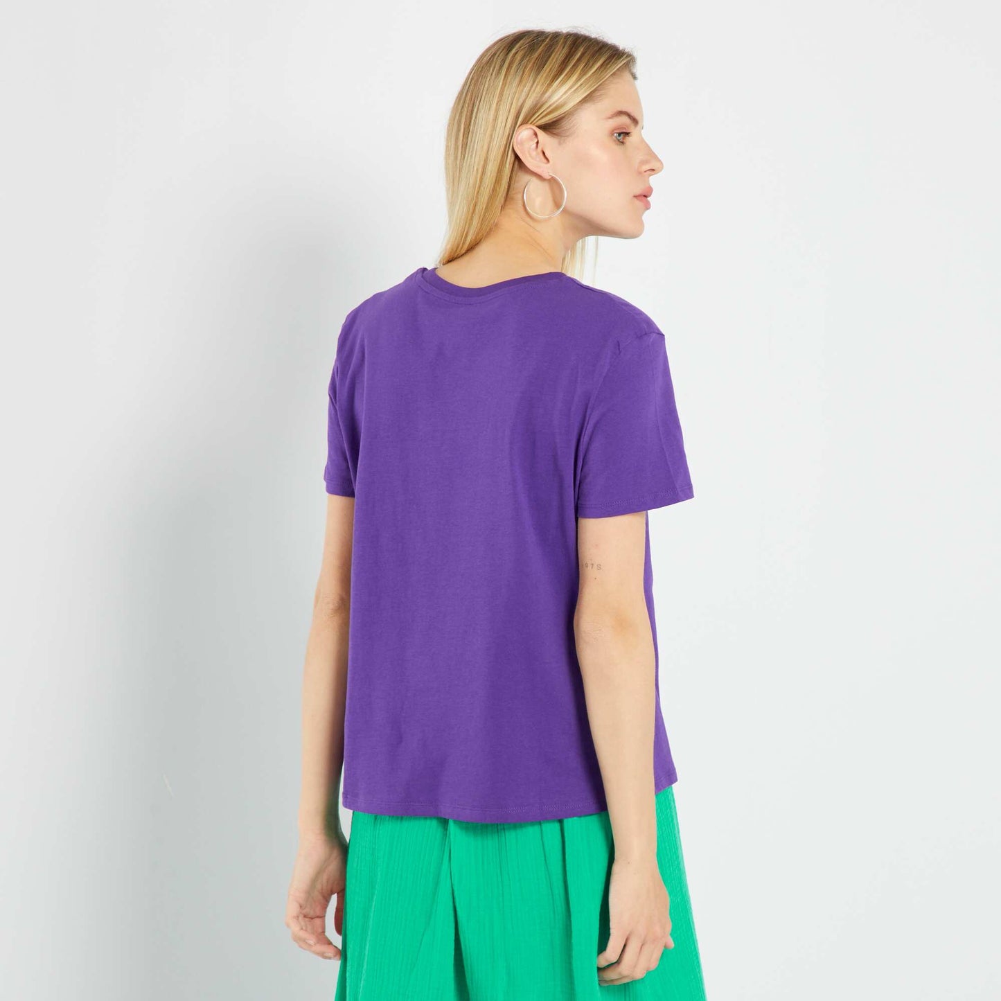 T-shirt en jersey imprimé Violet