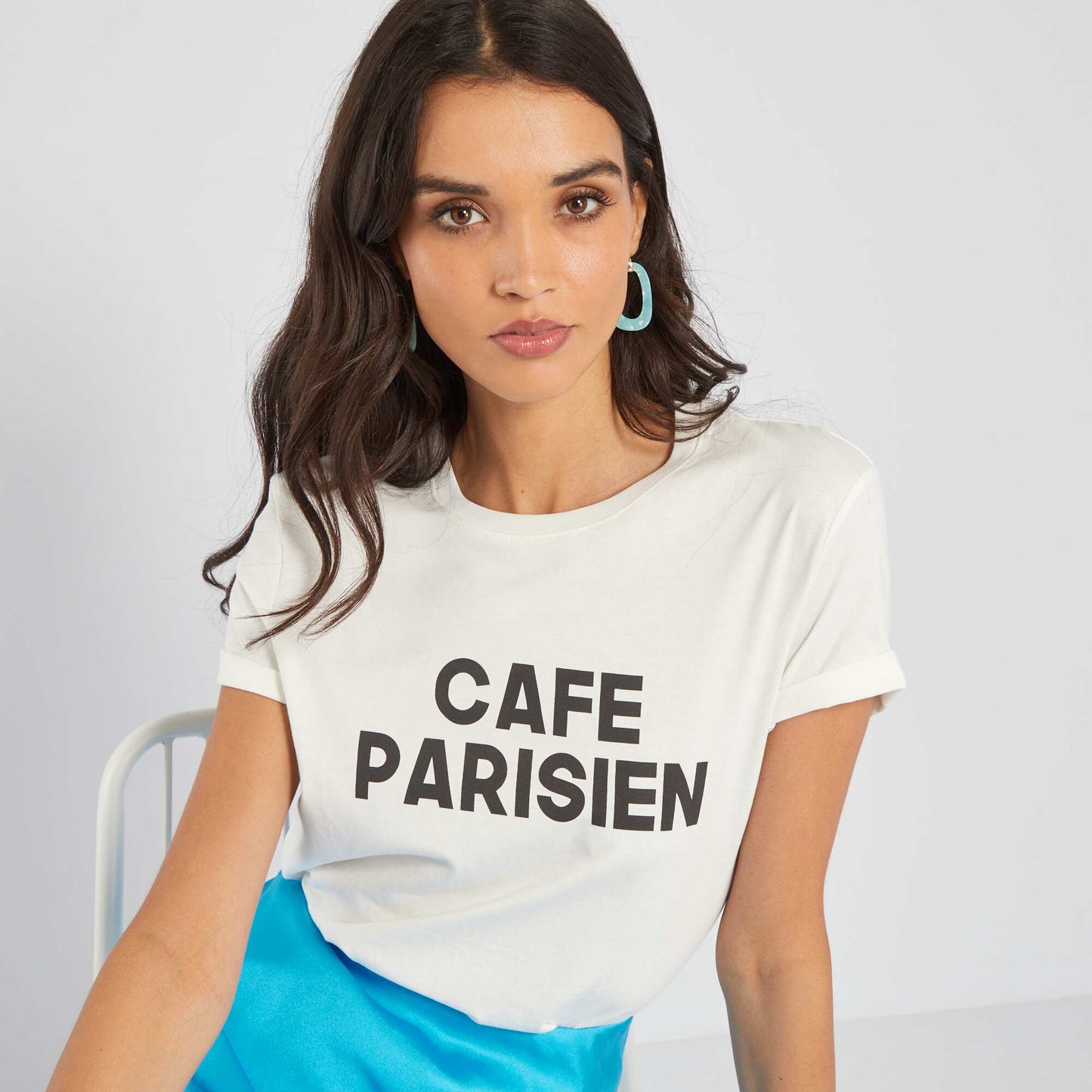 T-shirt en jersey imprimé Blanc