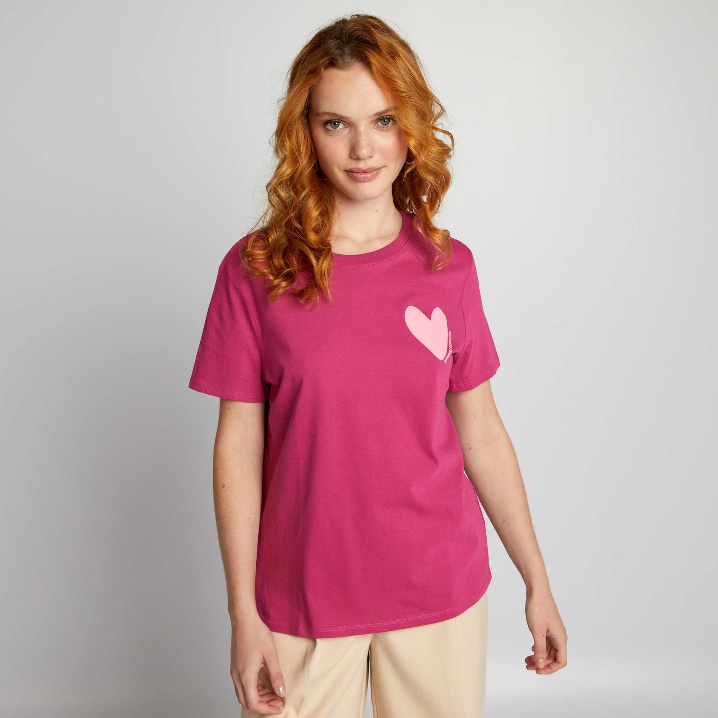 T-shirt en jersey imprimé Rose