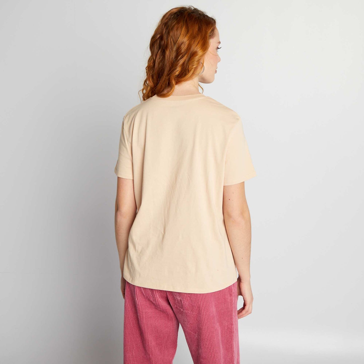 T-shirt en jersey imprimé Beige 'amour'