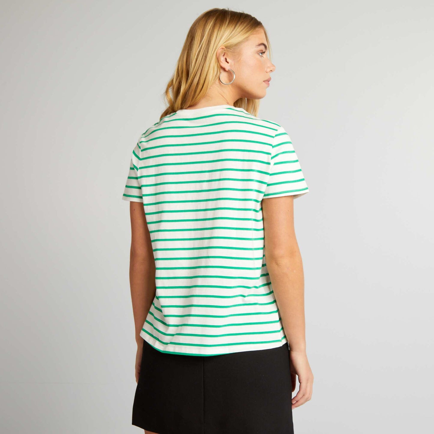 T-shirt en jersey imprimé Rayé vert